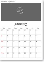 Simple photo frame calendar templates